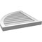 Ekena Millwork Quarter Round Top Left Surface Mount PVC Gable Vent w/ 2"W x 2"P Brickmould Sill Frame, 22"W x 26"H GVPQL22X2603SN - alternate 5